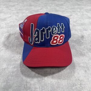 Vintage Dale Jarrett #88 Ford Nascar Racing Red Blue Snapback Hat Cap